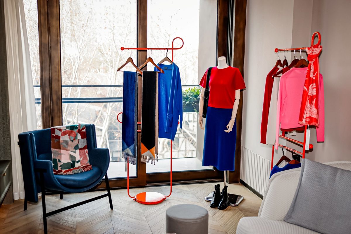 Begg x Co’s colorful Autumn/Winter 2026 Women’s collection, one of the highlights at the brand’s pop-up showroom design in Shanghai; Image Source: Melchers China